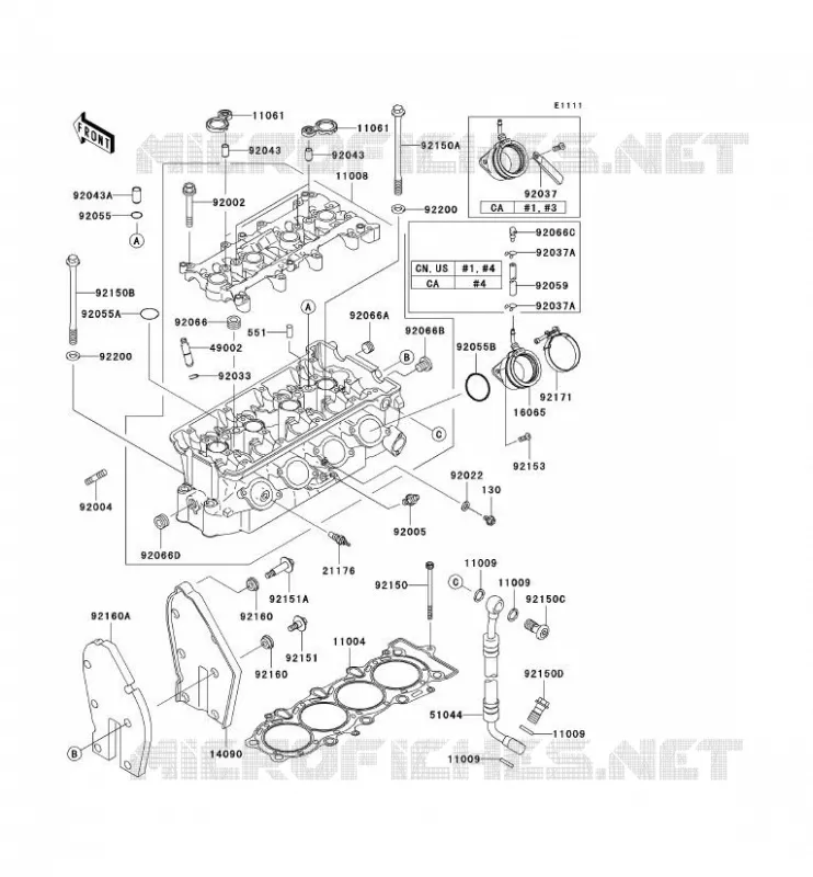 CYLINDER HEAD Kawasaki MOTOS 600 2007 ZZR600  ZX600J7F