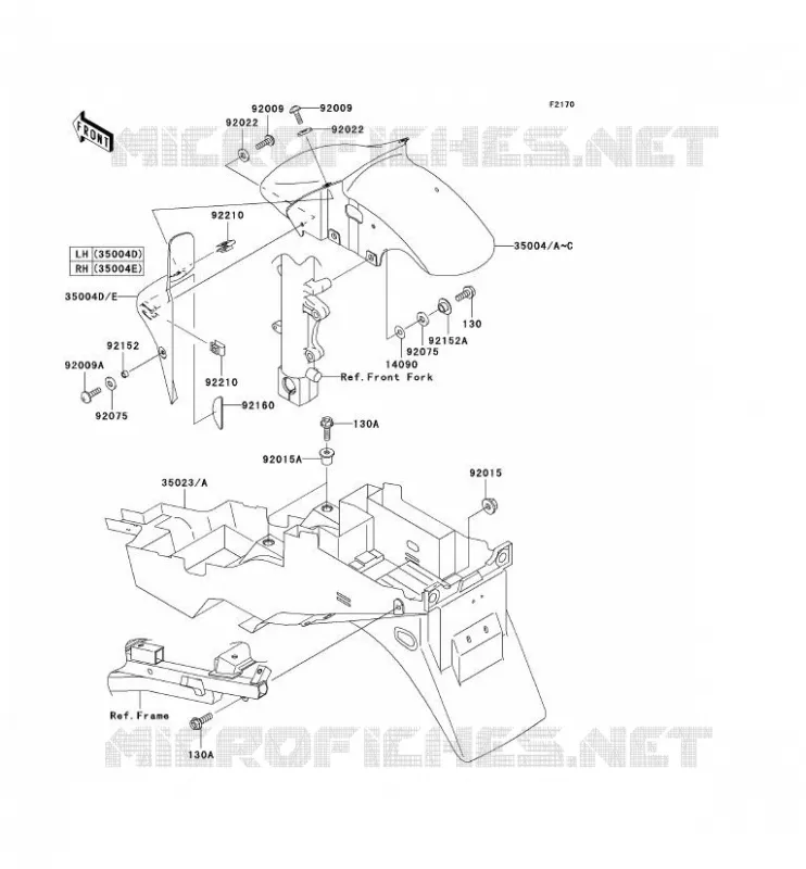 FENDER Kawasaki MOTOS 600 2007 ZZR600  ZX600J7F