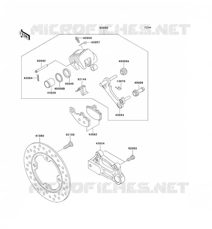REAR BRAKE Kawasaki MOTOS 600 2007 ZZR600  ZX600J7F