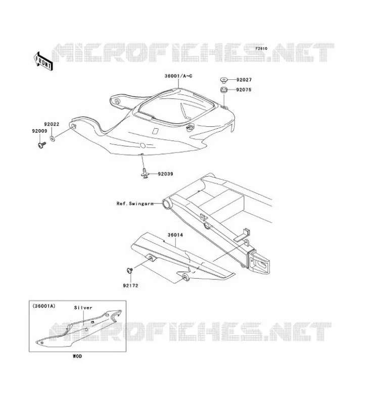 SIDE COVERS - CHAIN COVER Kawasaki MOTOS 600 2007 ZZR600  ZX600J7F