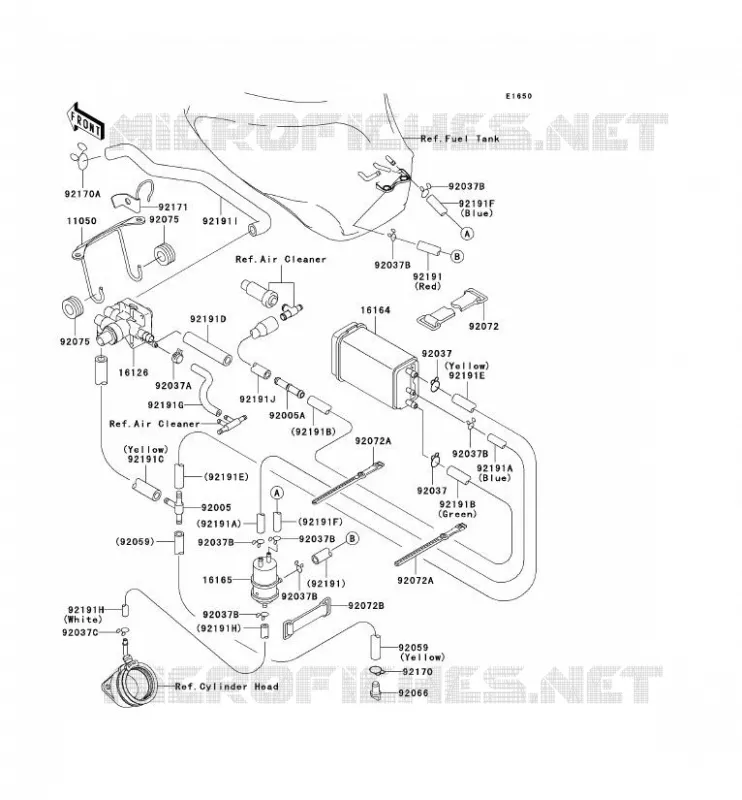 FUEL EVAPORATION SYSTEM(CA) Kawasaki MOTOS 600 2008 ZZR600  ZX600J8F