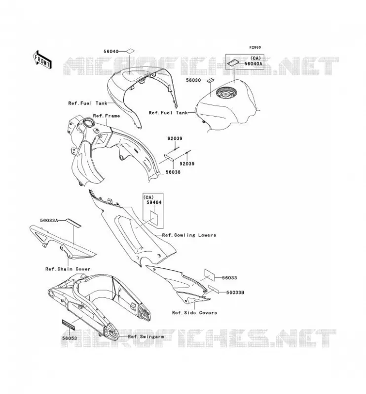 LABELS Kawasaki MOTOS 600 2006 NINJA ZX-6RR  ZX600N6F