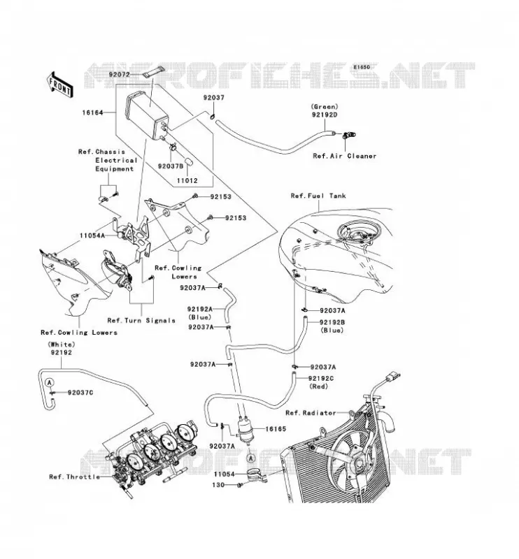 FUEL EVAPORATION SYSTEM(CA) Kawasaki MOTOS 600 2007 NINJA ZX-6R  ZX600P7F