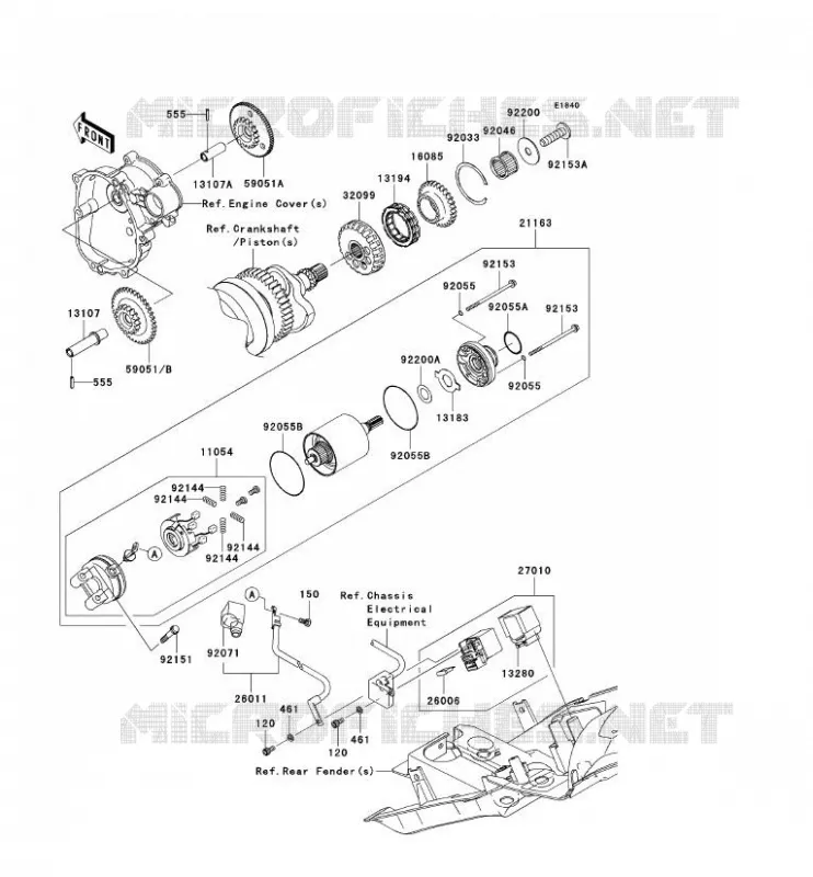 STARTER MOTOR Kawasaki MOTOS 600 2007 NINJA ZX-6R  ZX600P7F