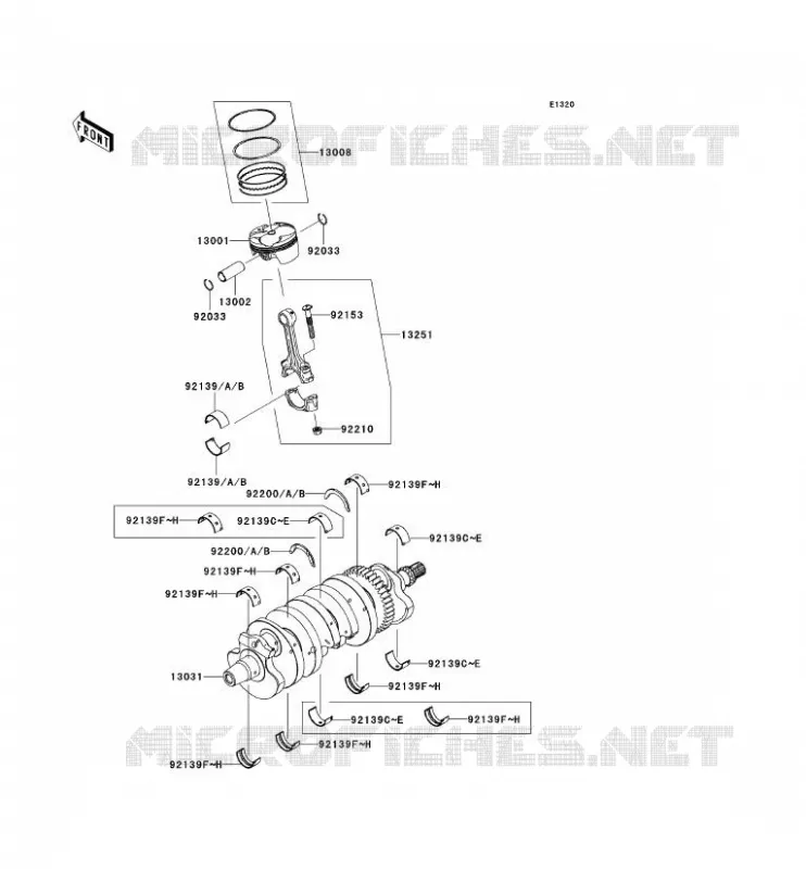 CRANKSHAFT - PISTON Kawasaki MOTOS 600 2007 NINJA ZX-6R  ZX600P7F