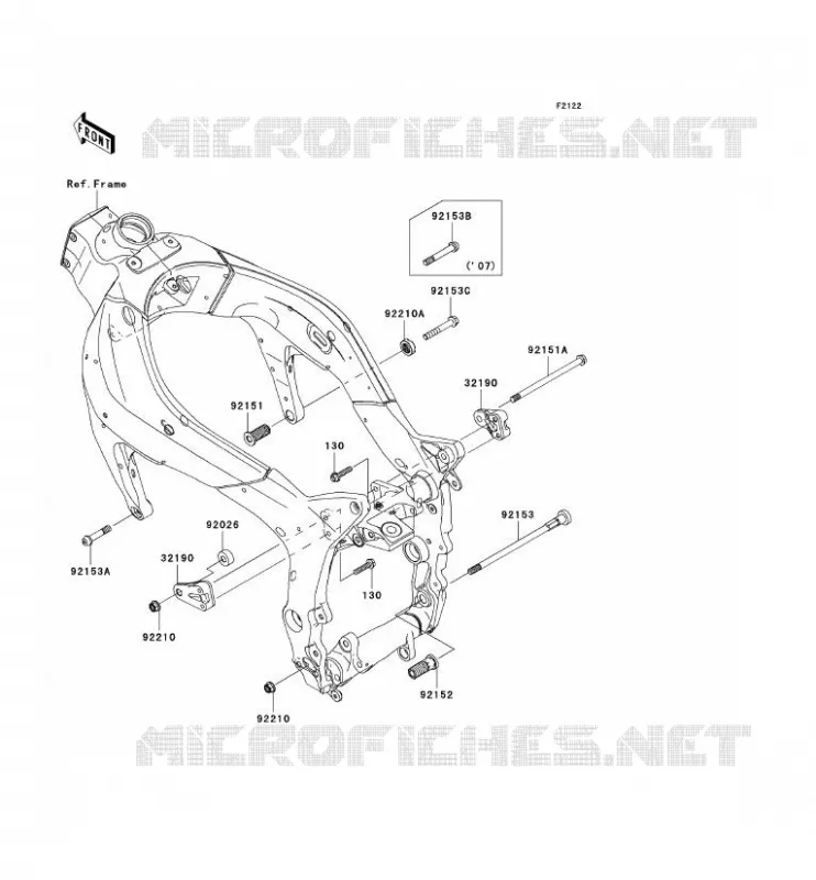 ENGINE MOUNT Kawasaki MOTOS 600 2007 NINJA ZX-6R  ZX600P7F