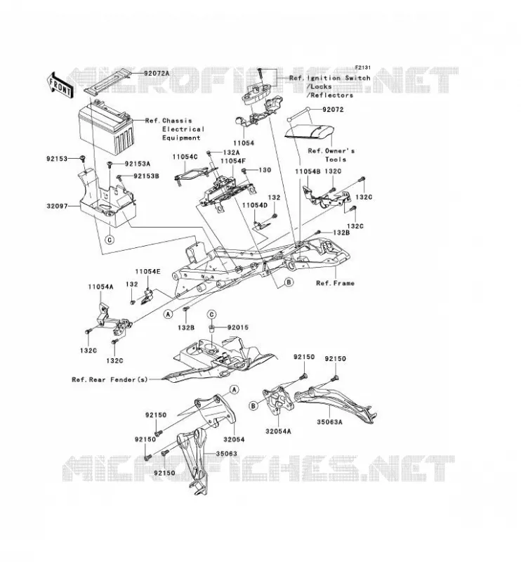 FRAME PARTS(ARRI&Egrave;RE) Kawasaki MOTOS 600 2007 NINJA ZX-6R  ZX600P7F