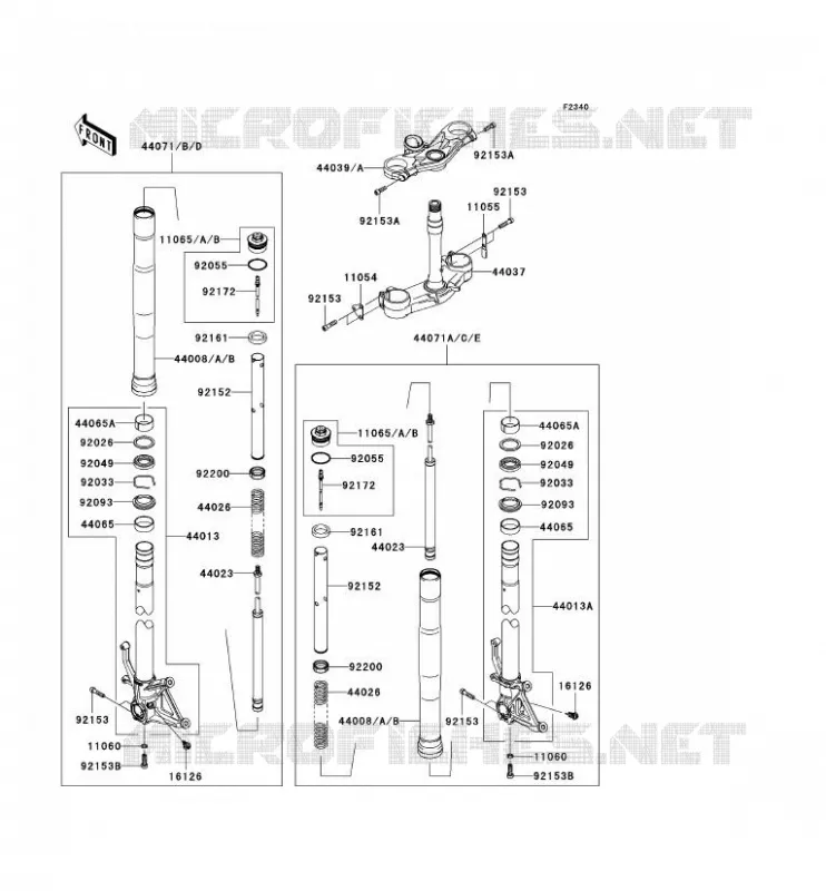 FRONT FORK Kawasaki MOTOS 600 2008 NINJA ZX-6R  ZX600P8F