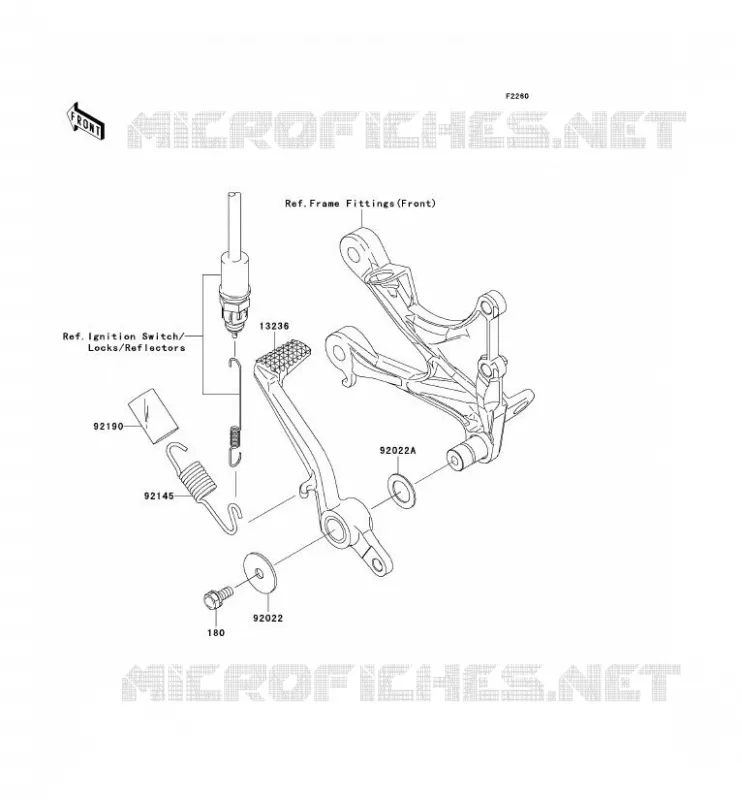 BRAKE PEDAL - TORK LINK Kawasaki MOTOS 600 2008 NINJA ZX-6R  ZX600P8F