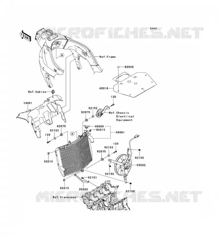 RADIATOR Kawasaki MOTOS 600 2008 NINJA ZX-6R  ZX600P8F