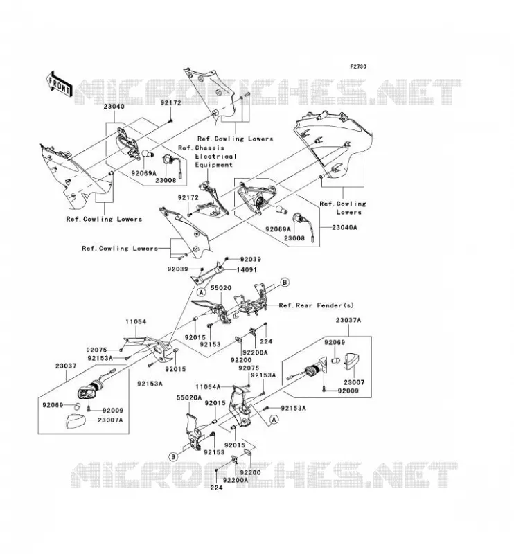 INDICATORS Kawasaki MOTOS 600 2008 NINJA ZX-6R  ZX600P8F