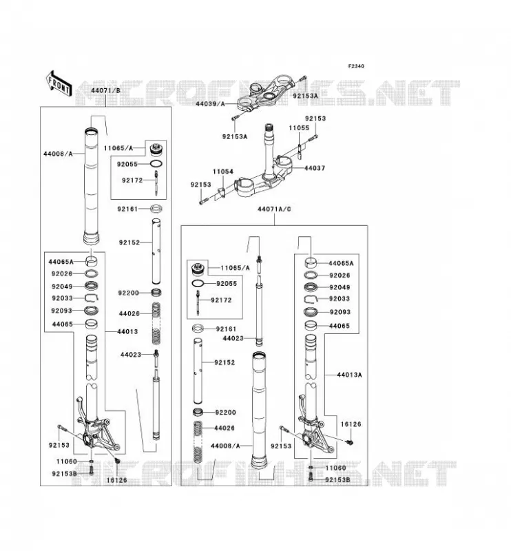 FRONT FORK Kawasaki MOTOS 600 2008 NINJA ZX-6R  ZX600P8F