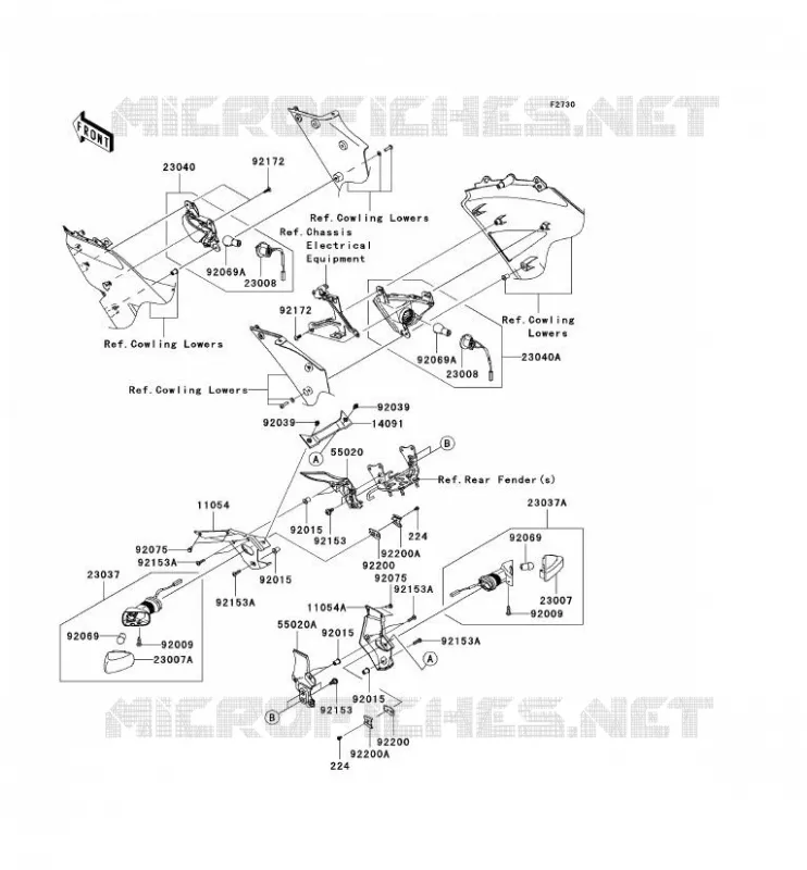 INDICATORS Kawasaki MOTOS 600 2008 NINJA ZX-6R  ZX600P8F