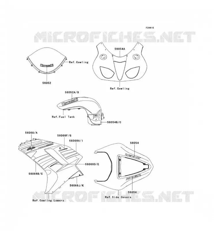 STICKER(GREEN) Kawasaki MOTOS 600 2008 NINJA ZX-6R  ZX600P8F