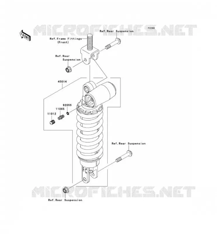 SUSPENSION - SHOCK ABSORBER Kawasaki MOTOS 600 2008 NINJA ZX-6R  ZX600P8FA