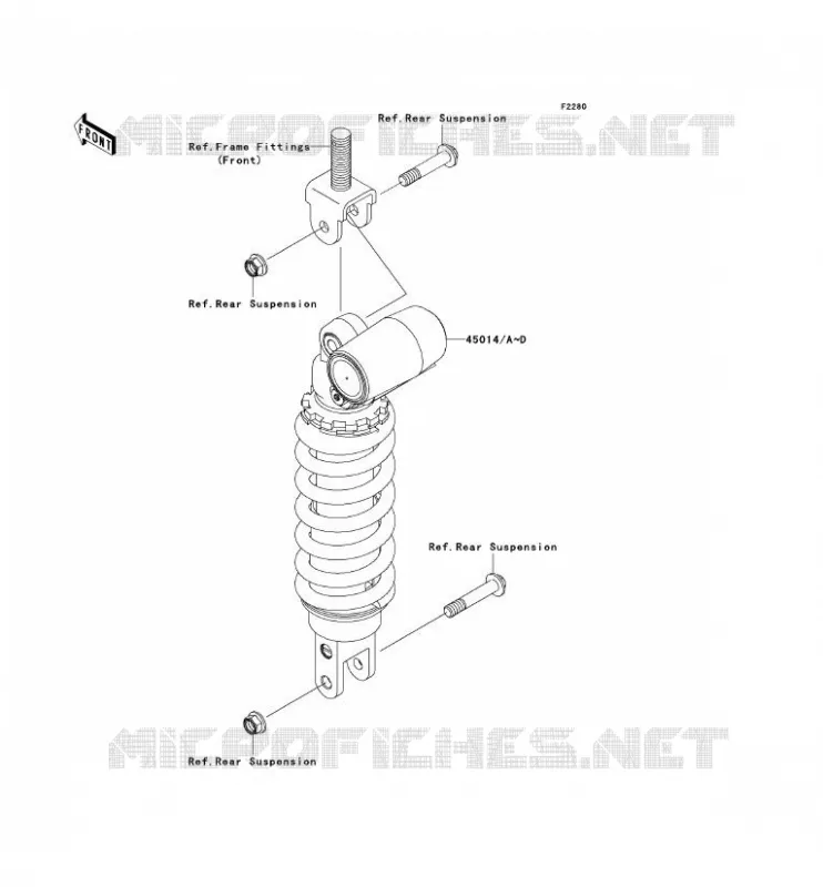 SUSPENSION - SHOCK ABSORBER Kawasaki MOTOS 600 2009 NINJA ZX-6R  ZX600R9F