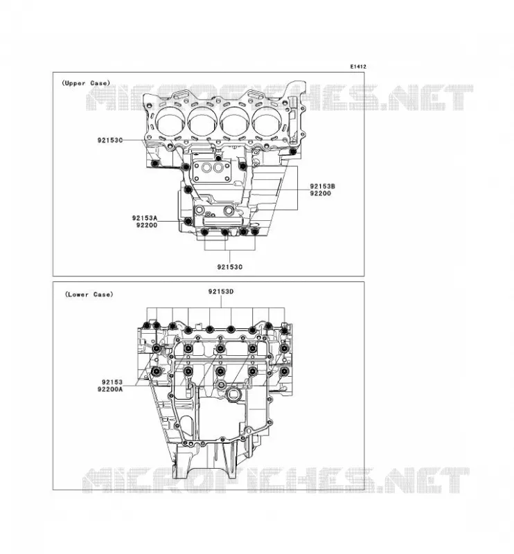 CRANKCASE BOLT Kawasaki MOTOS 600 2009 NINJA ZX-6R  ZX600R9F