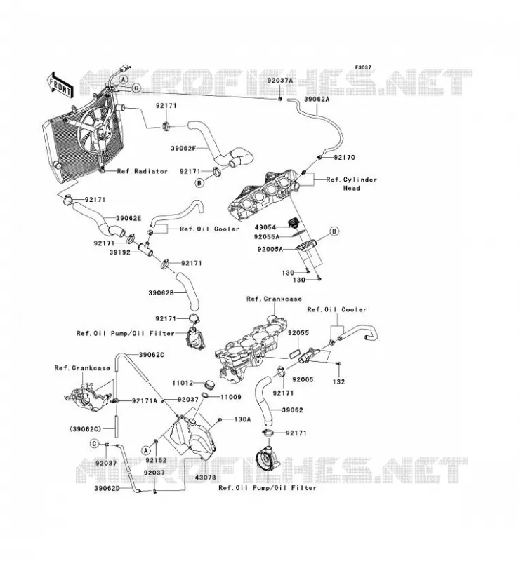 WATER PIPE Kawasaki MOTOS 600 2009 NINJA ZX-6R  ZX600R9F