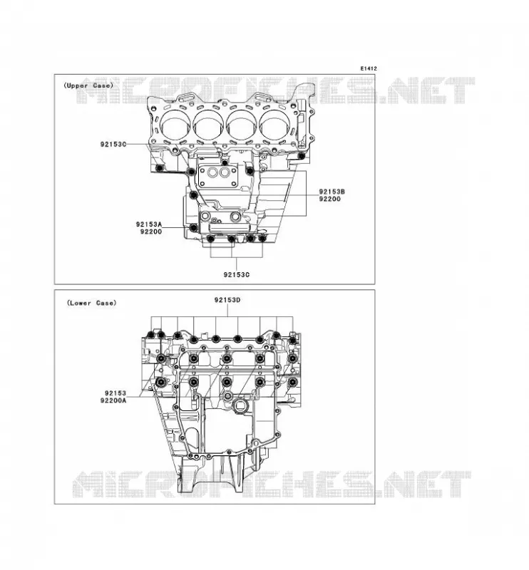 CRANKCASE BOLT Kawasaki MOTOS 600 2009 NINJA ZX-6R  ZX600R9F