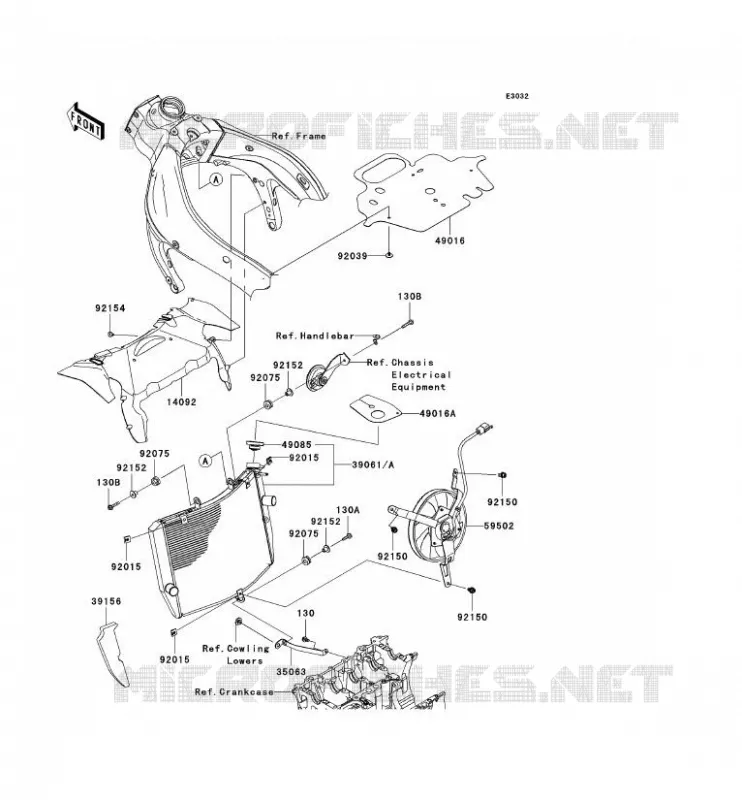 RADIATOR Kawasaki MOTOS 600 2009 NINJA ZX-6R  ZX600R9F