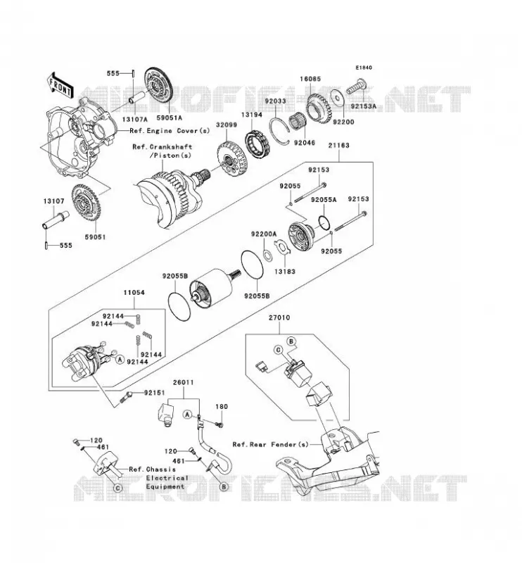 STARTER MOTOR Kawasaki MOTOS 600 2009 NINJA ZX-6R  ZX600R9F