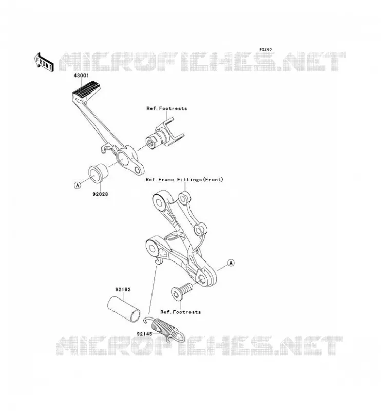 BRAKE PEDAL Kawasaki MOTOS 600 2009 NINJA ZX-6R  ZX600R9F