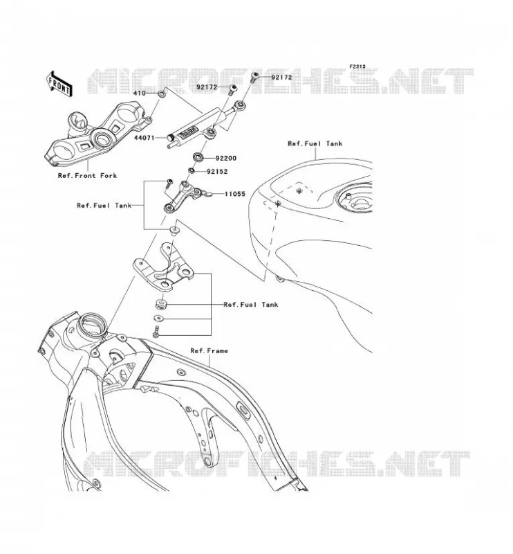 STEERING DAMPER Kawasaki MOTOS 600 2009 NINJA ZX-6R  ZX600R9FA