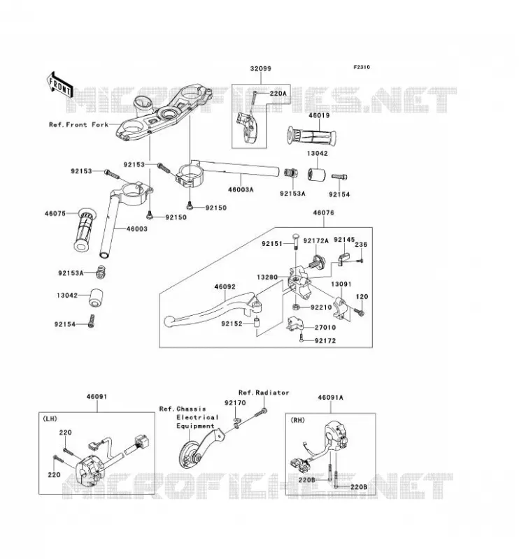 HANDLEBAR Kawasaki MOTOS 600 2010 NINJA ZX-6R  ZX600RAF