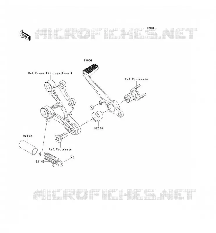 BRAKE PEDAL - TORK LINK Kawasaki MOTOS 600 2011 NINJA ZX-6R  ZX600RBF