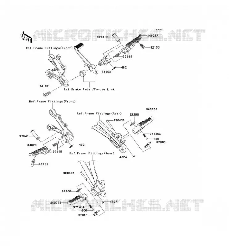 FOOTREST Kawasaki MOTOS 600 2011 NINJA ZX-6R  ZX600RBF