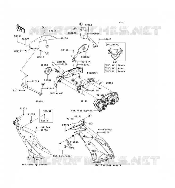 COWLING Kawasaki MOTOS 600 2011 NINJA ZX-6R  ZX600RBF