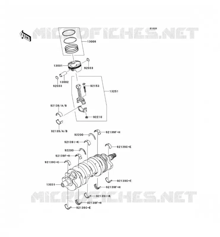 CRANKSHAFT - PISTON Kawasaki MOTOS 600 2012 NINJA ZX-6R  ZX600RCF