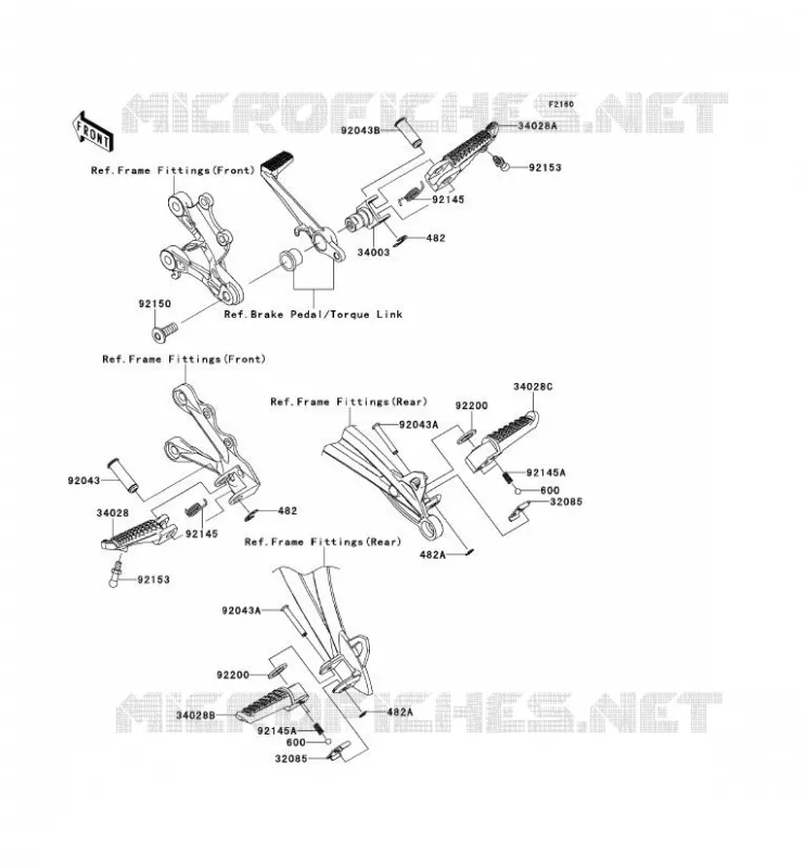 FOOTREST Kawasaki MOTOS 600 2012 NINJA ZX-6R  ZX600RCF