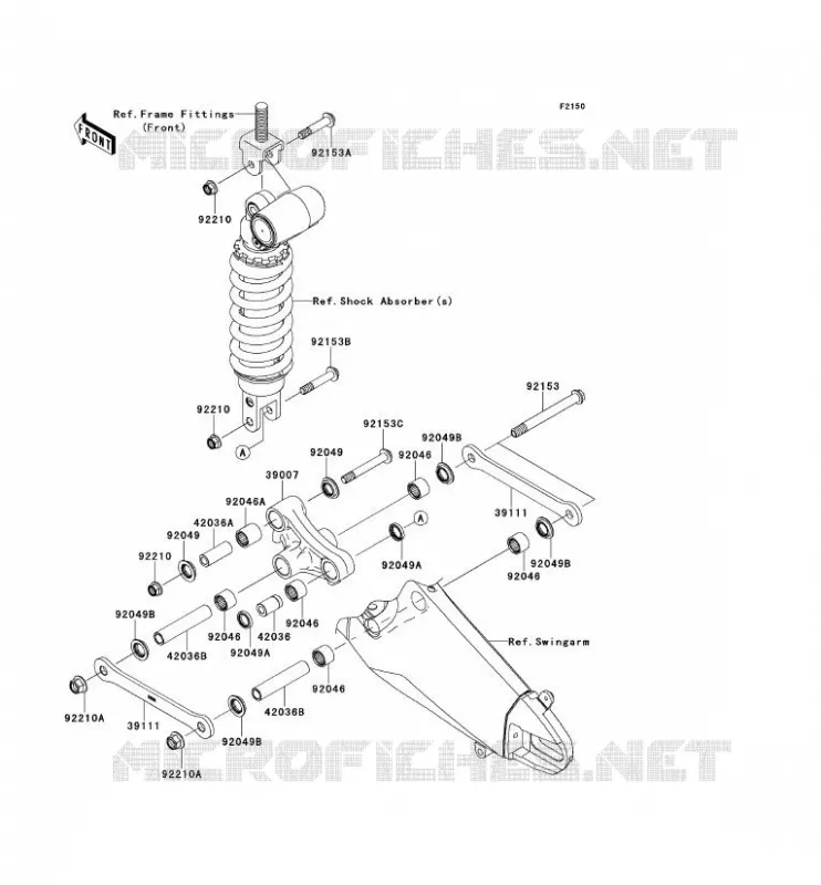 SUSPENSION Kawasaki MOTOS 600 2012 NINJA ZX-6R  ZX600RCF