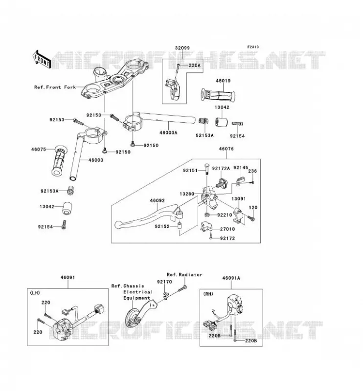 HANDLEBAR Kawasaki MOTOS 600 2013 NINJA ZX-6R  ZX600RDF