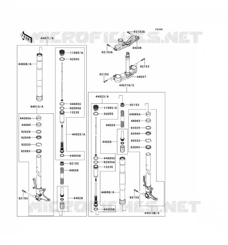 FRONT FORK Kawasaki MOTOS 600 2014 NINJA ZX-6R  ZX600REF