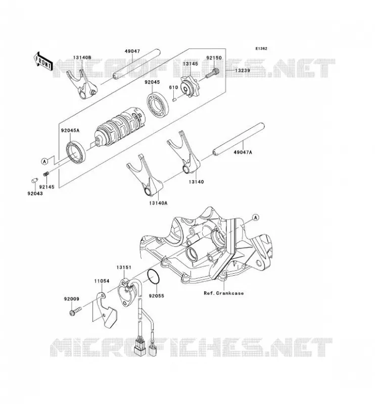 GEAR CHANGE DRUM - SHIFT FORKS Kawasaki MOTOS 600 2014 NINJA ZX-6R  ZX600REF