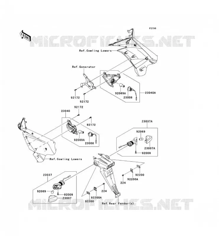 INDICATORS Kawasaki MOTOS 600 2014 NINJA ZX-6R  ZX600REF