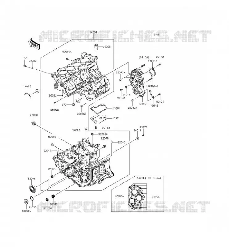 CRANKCASE(S) Kawasaki MOTOS 600 2015 NINJA ZX-6R  ZX600RFF