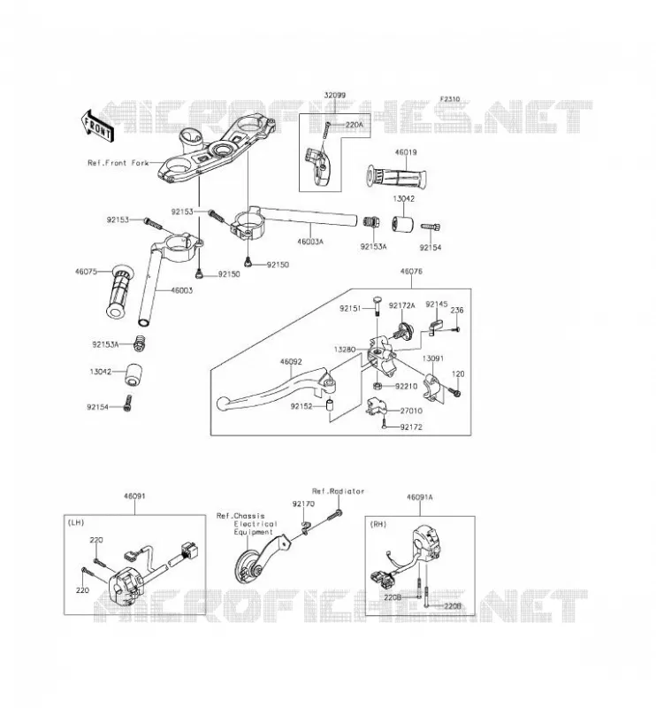 HANDLEBAR Kawasaki MOTOS 600 2015 NINJA ZX-6R  ZX600RFF