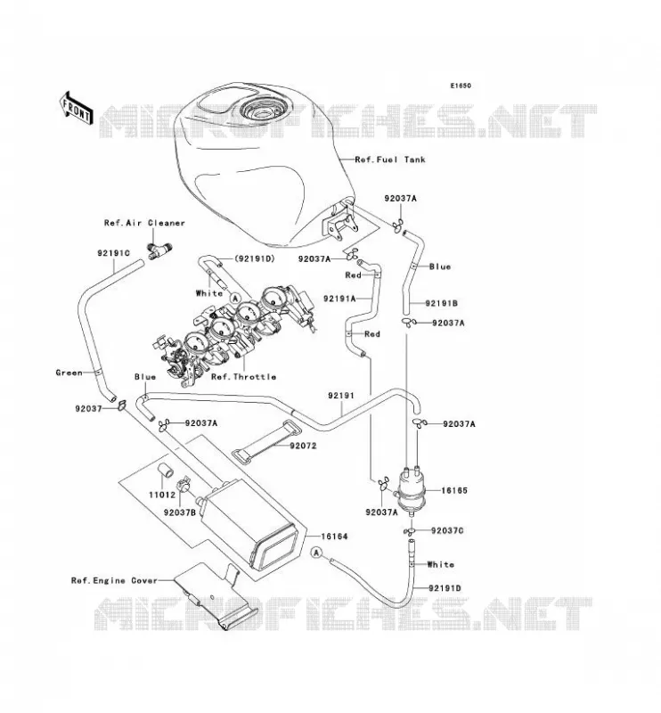 FUEL EVAPORATION SYSTEM(CA) Kawasaki MOTOS 636 2003 NINJA ZX-6R  ZX636-B1