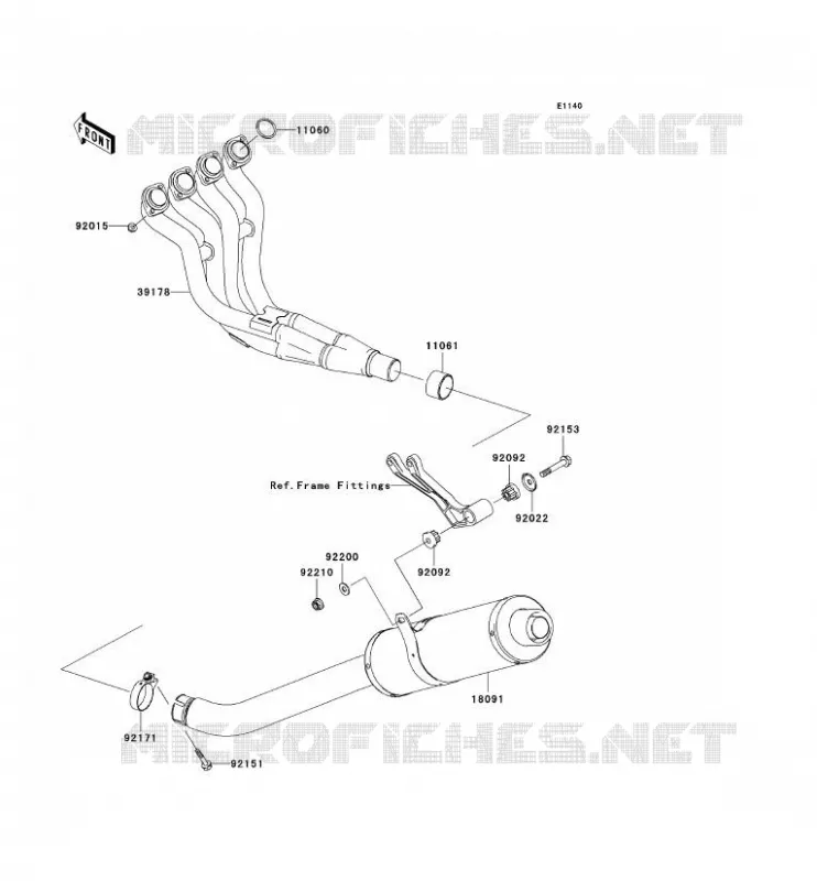 EXHAUST Kawasaki MOTOS 636 2004 NINJA ZX-6R  ZX636-B2