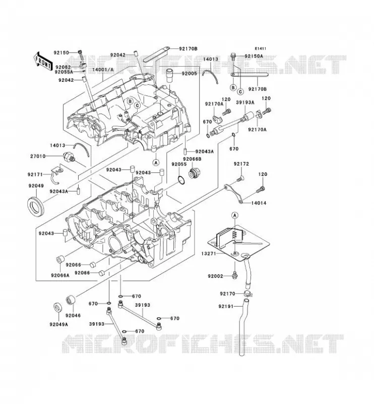 CRANKCASE(S) Kawasaki MOTOS 636 2004 NINJA ZX-6R  ZX636-B2H