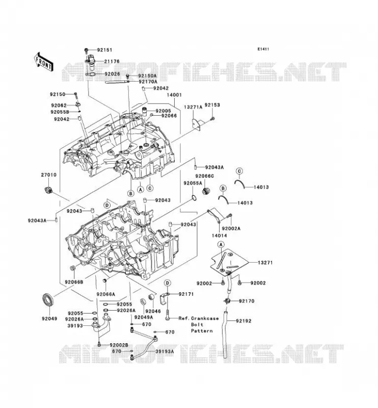 CRANKCASE(S) Kawasaki MOTOS 636 2005 NINJA ZX-6R  ZX636-C1