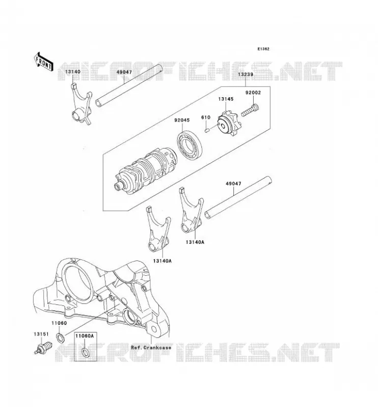 GEAR CHANGE DRUM - SHIFT FORKS Kawasaki MOTOS 636 2005 NINJA ZX-6R  ZX636-C1H