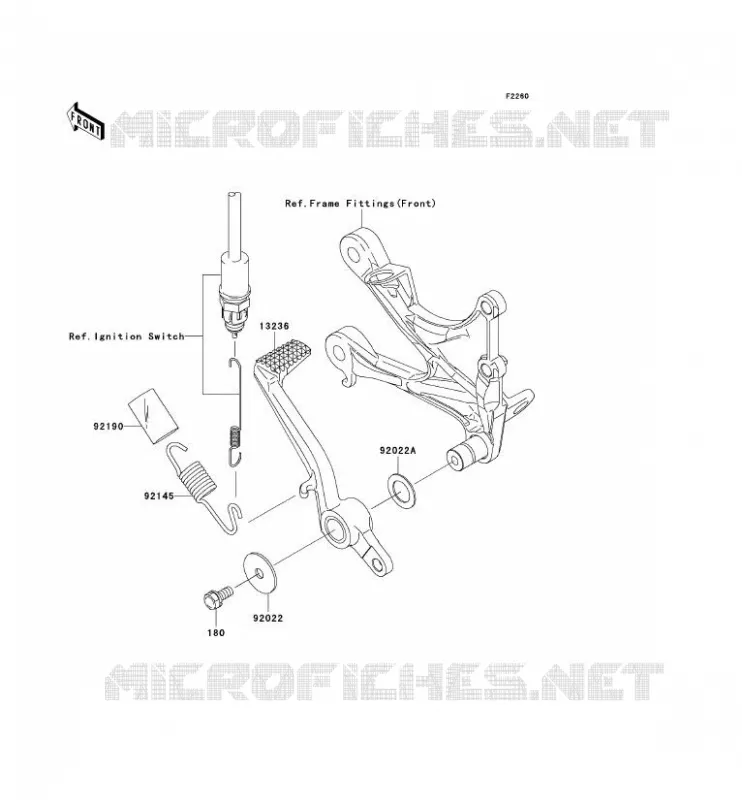 BRAKE PEDAL Kawasaki MOTOS 636 2005 NINJA ZX-6R  ZX636-C1H