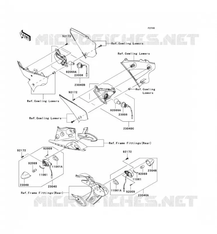 INDICATORS Kawasaki MOTOS 636 2005 NINJA ZX-6R  ZX636-C1H