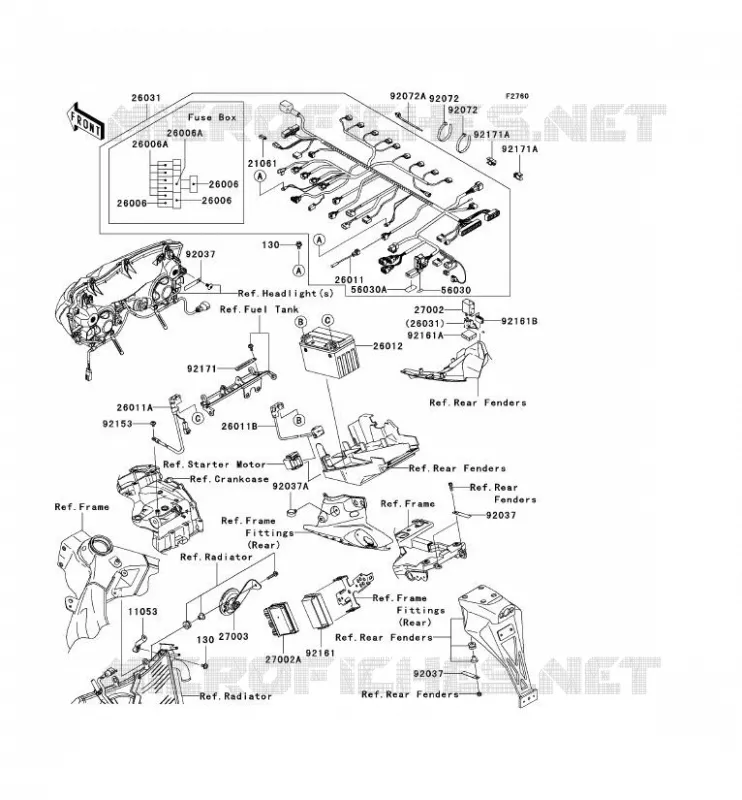 CHASSIS ELECTRICAL EQUIPMENT Kawasaki MOTOS 636 2006 NINJA ZX-6R  ZX636C6F