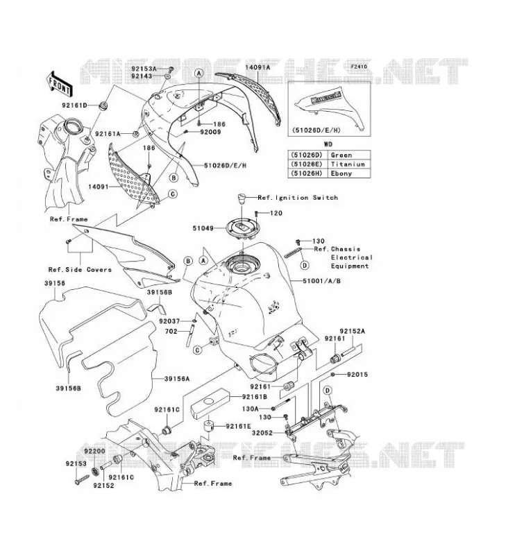 FUEL TANK Kawasaki MOTOS 636 2006 NINJA ZX-6R  ZX636C6F