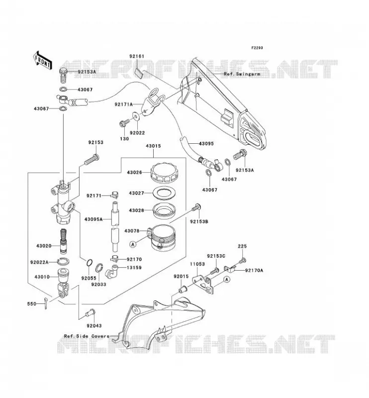 REAR MASTER CYLINDER Kawasaki MOTOS 636 2006 NINJA ZX-6R  ZX636C6F